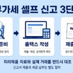 2026년 7월 부가세 셀프 신고 방법: 홈택스 신고 순서와 준비자료 부가세 셀프 신고 3단계 이미지