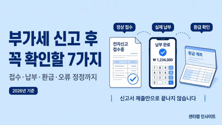 부가세 신고 후 꼭 확인할 7가지 이미지