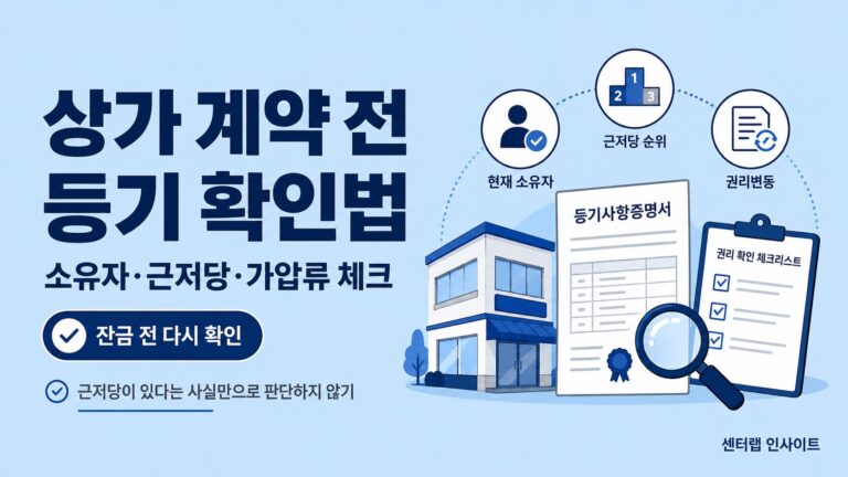 상가 계약전 등기 확인법 이미지
