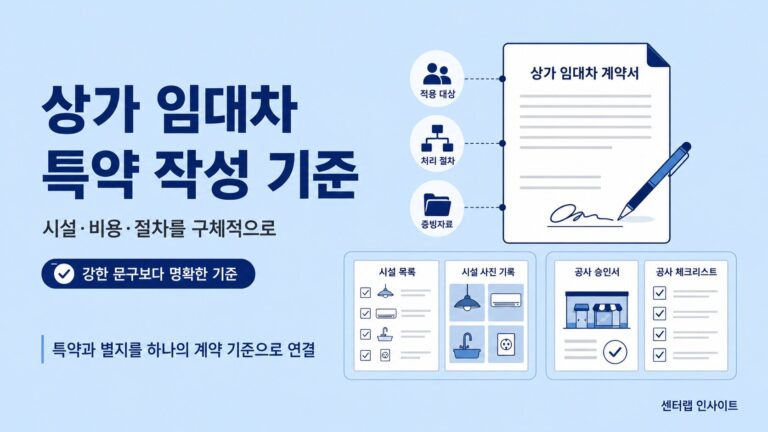 상가 임대차 특약 작성 기준 이미지