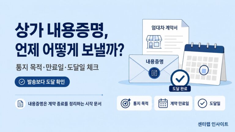 상가 내용증명 언제 어떻게 보낼까 이미지