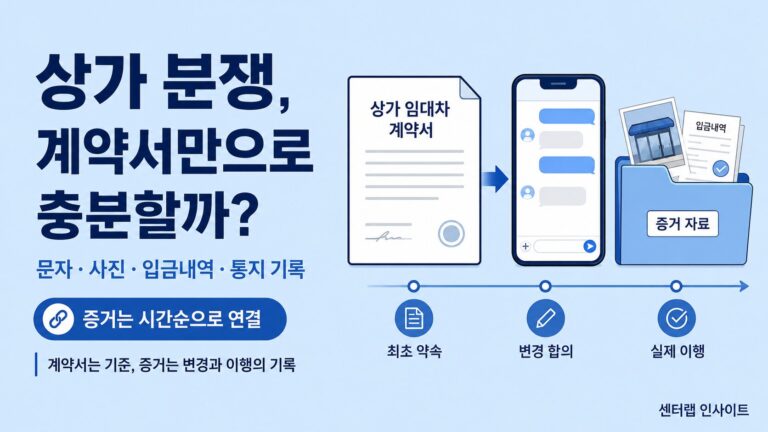 상가 분쟁 계약서만으로 충분할까 이미지