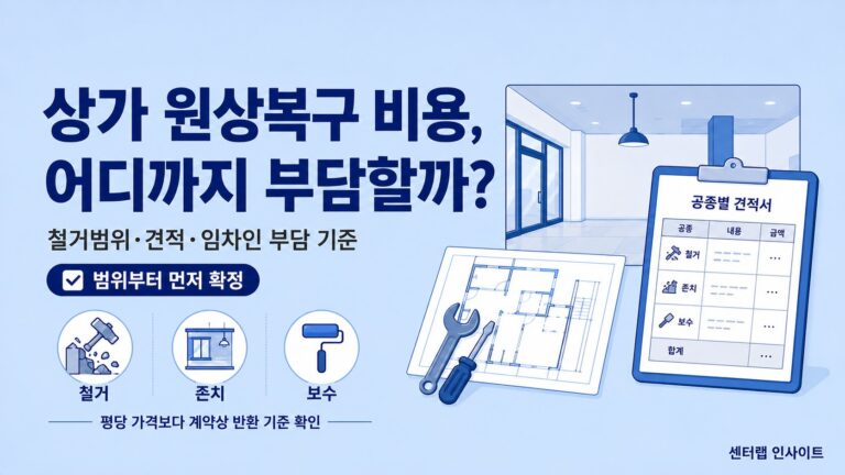 상가 원상복구 비용, 어디까지 부담할까 이미지