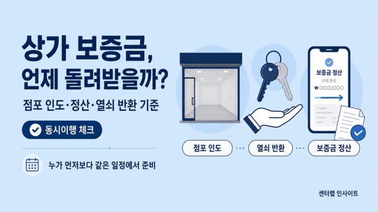 상가 보증금, 언제 돌려받을까 이미지