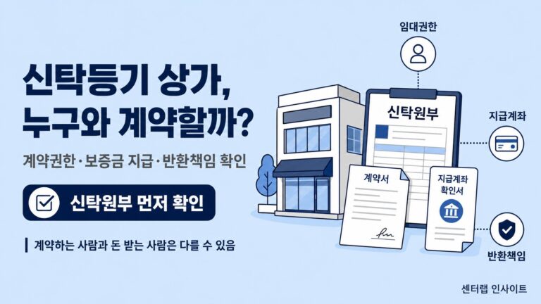 신탁등기 상가, 누구와 계약할까 이미지