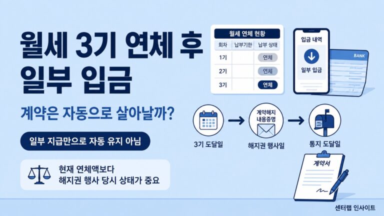 월세 3기 연체후 일부 입금 이미지