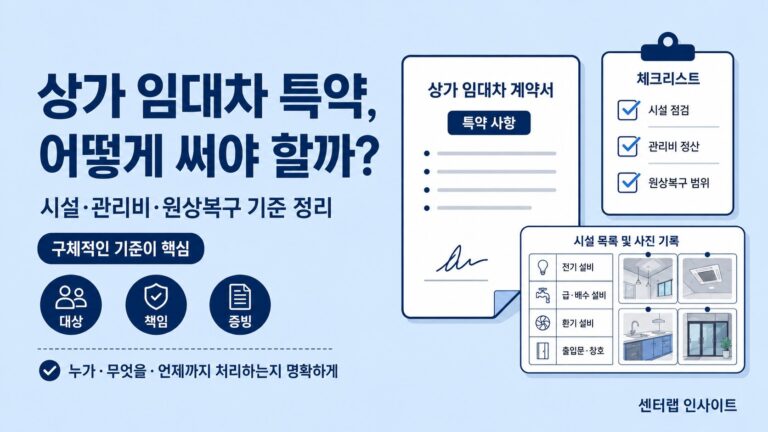상가 임대차 특약, 어떻게 써야 할까 이미지