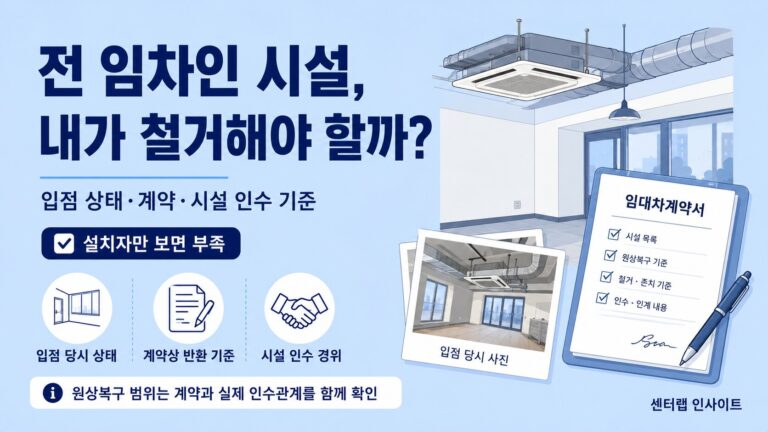 전 임차인 시설, 내가 철거해야 할까 이미지