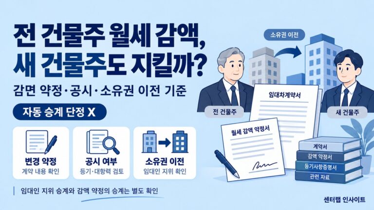 전 건물주 월세 감액, 새 건물주도 지킬까 이미지