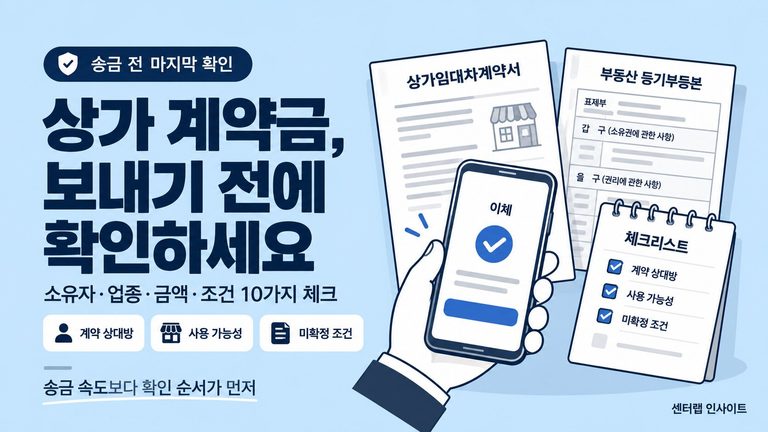 상가 계약금 보내기 전에 확인하세요 이미지