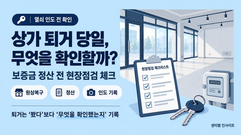 상가 퇴거 당일 무엇을 확인할까 이미지