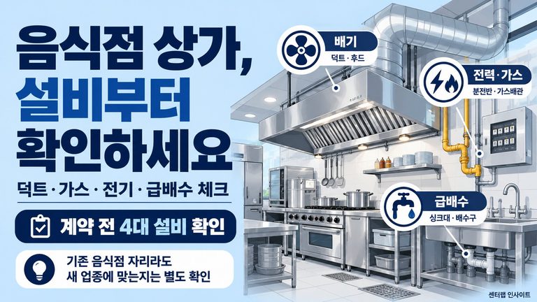 음식점 상가 설비부터 확인하세요 이미지
